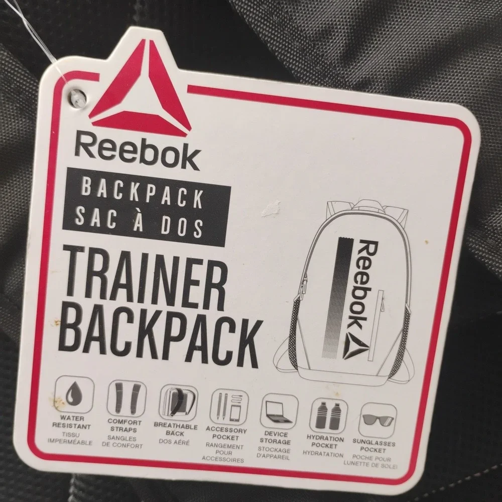 Reebok Trainer Backpack Gym Workout Charcoal Tie Dye Water Resistant Bookbag